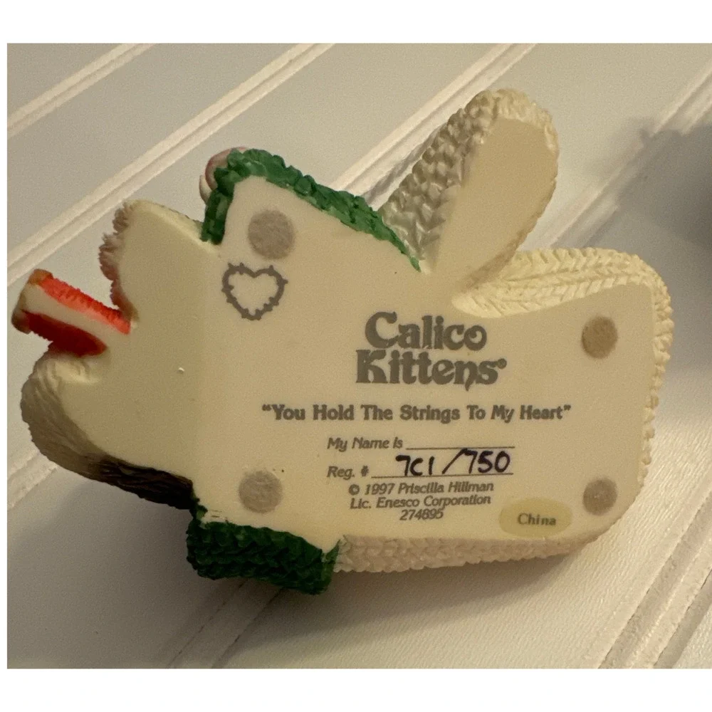 VTG 1997 Priscilla Hillman Enesco Christmas Calico Kittens Lot of 4 in Boxes COA